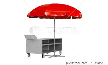 Red street patio umbrella with showcase 58498540