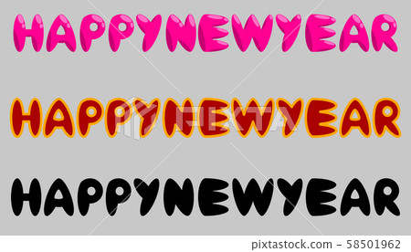 Happy new year text vector 58501962