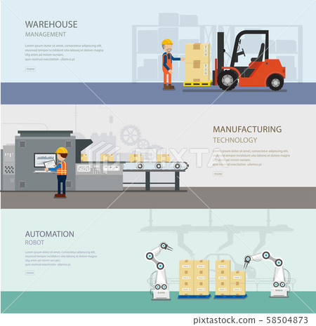 Set of warehouse banners 58504873