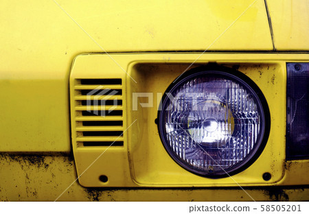 Light bulb lamp on white background. Light bulb lamp for car in yellow block ground.  58505201
