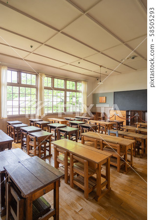 Closed school Elementary school classroom Closed school Elementary school classroom 58505293