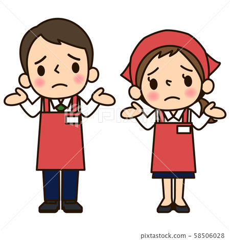 Supermarket clerk man and woman Supermarket clerk man and woman 58506028