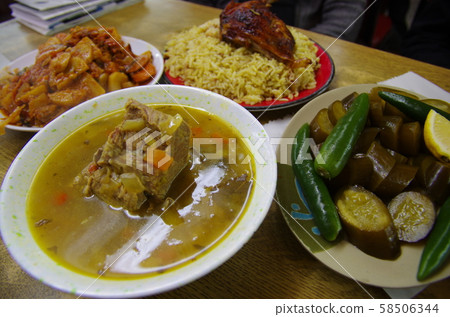 [JORDAN] Arab food to eat in a restaurant in downtown Amman, downtown 58506344