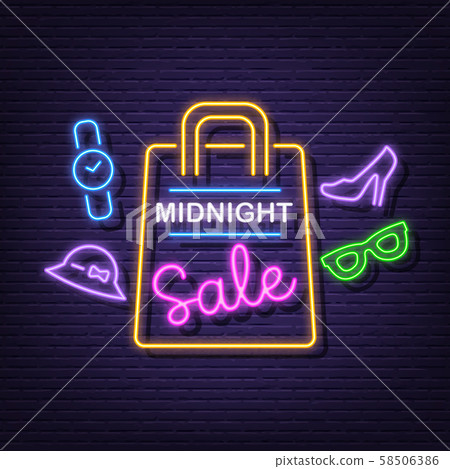 midnight sale neon signboard midnight sale neon signboard 58506386