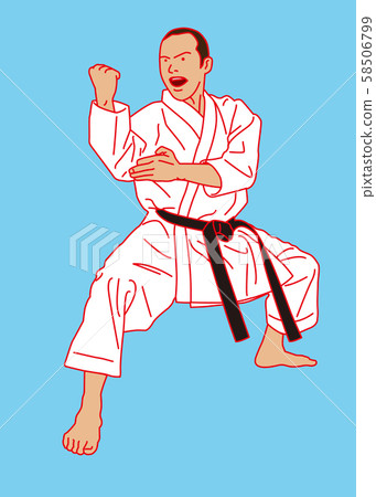 Male karate player stance 58506799