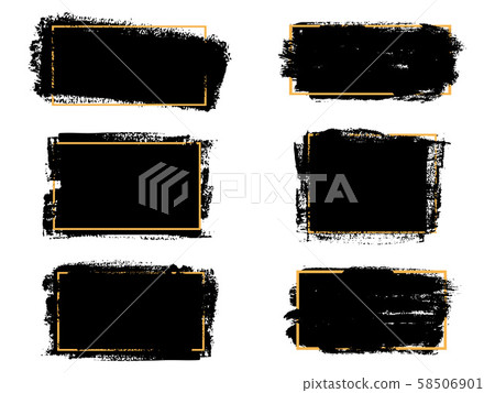 Vector black paint, ink brush stroke, brush, line or texture. Di Vector black paint, ink brush stroke, brush, line or texture. Di 58506901