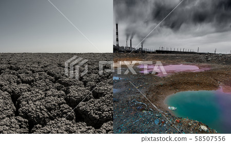 landscape with ecology pollution 58507556