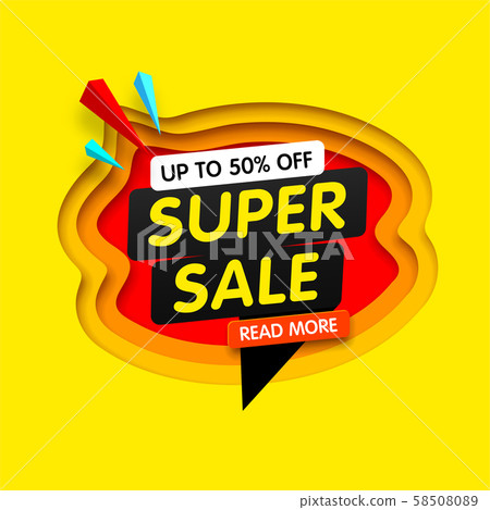 Colorful banner for special offers and super sales. Colorful banner for special offers and super sales. 58508089