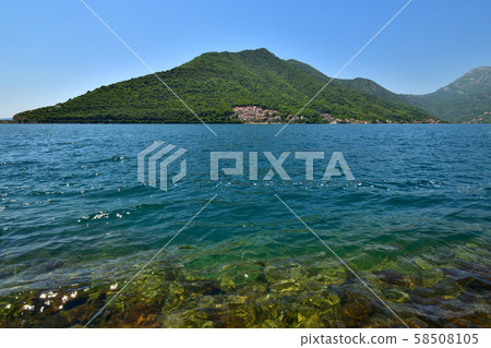 Summertime landscape in Kotor bay in Montenegro 58508105