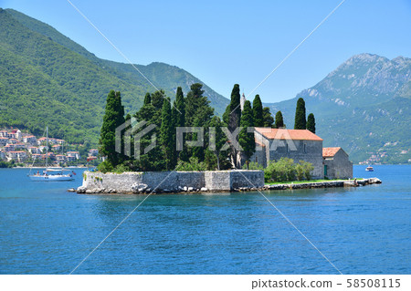 Natural islet with Saint George Benedictine monastery. Kotor Bay. Montenegro 58508115