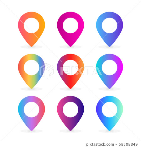 set of colorful location pin illustration vector set of colorful location pin illustration vector 58508849