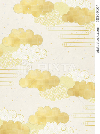 日本紙紋理代日本日本新年金葉雲五彩紙屑 日本紙紋理代日本日本新年金葉雲五彩紙屑 58509104