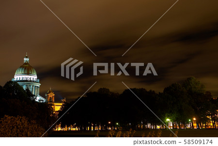 Night view of Saint Isaac's Cathedral, Saint Petersburg Night view of Saint Isaac's Cathedral, Saint Petersburg 58509174