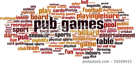 Pub games word cloud 58509415