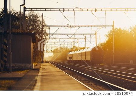 Train leaving from railroad station 58510074