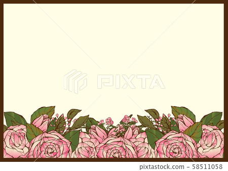 Antique rose background material handwritten material pink 58511058
