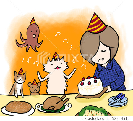 Preparing a treat at the home party on the table 58514513