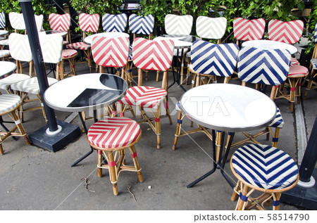 empty beautiful street cafe restaurant furniture 58514790