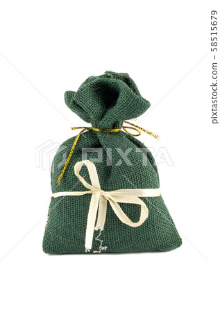 indian tea in small green hessian sack isolated indian tea in small green hessian sack isolated 58515679
