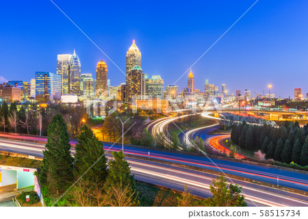 Atlanta, Georgia, USA downtown city skyline over Atlanta, Georgia, USA downtown city skyline over 58515734