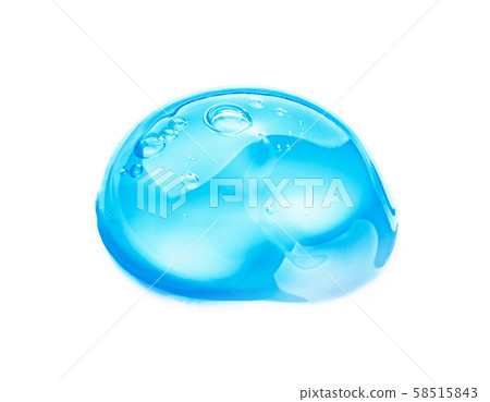 Cosmetic Cream Gel Texture Isolated On White Background. Close Up Of Green Transparent Drop Of Skin 58515843