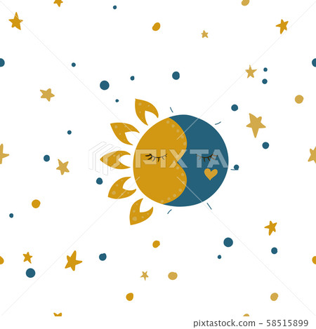 Sun, stars and moon. 58515899
