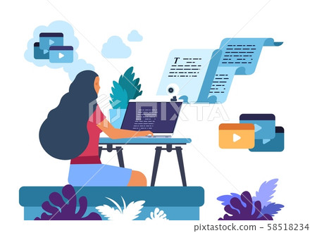 Content Writer Media Creator And Online Stock Illustration 58518234 Pixta