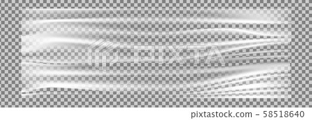 Realistic stretch transparent polyethylene vector Realistic stretch transparent polyethylene vector 58518640