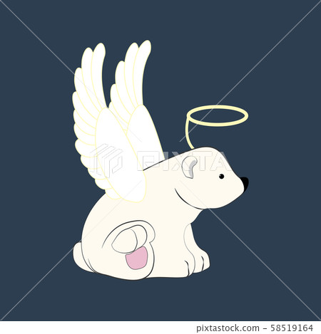 Bear in angel costume illustration Bear in angel costume illustration 58519164
