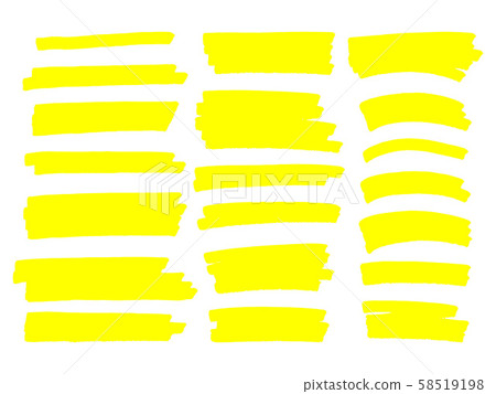 Vector highlighter brush lines. Hand drawing. Vector highlighter brush lines. Hand drawing. 58519198