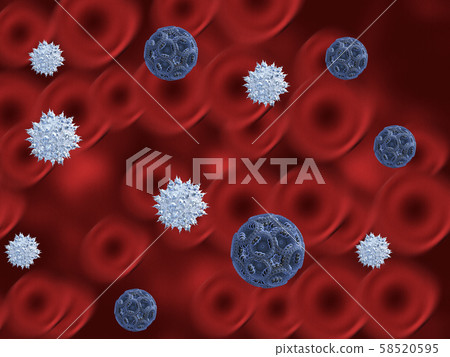 Blood cells and virus cells 58520595