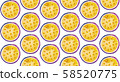 Passion fruit cut slices in a continuous array pattern, passion fruit, hundred perfume, passion flu Passion fruit cut slices in a continuous array pattern, passion fruit, hundred perfume, passion flu 58520775