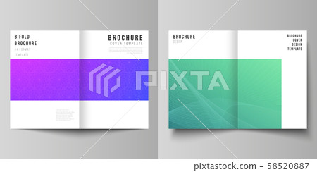Vector layout of two A4 format modern cover mockups design templates for bifold brochure, magazine 58520887