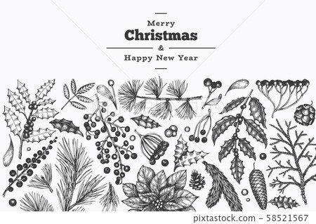 Christmas hand drawn vector greeting card 58521567
