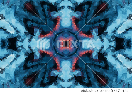 Winter fantasy abstract background. Kaleidoscopic geometric ornament. Decorative polygonal mosaic pattern. Winter fantasy abstract background. Kaleidoscopic geometric ornament. Decorative polygonal mosaic pattern. 58521593