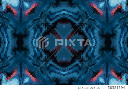 Winter fantasy abstract background. Kaleidoscopic geometric ornament. Decorative polygonal mosaic pattern. Winter fantasy abstract background. Kaleidoscopic geometric ornament. Decorative polygonal mosaic pattern. 58521594