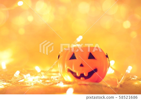 Jack O Lantern Halloween Pumpkin bright with bokeh 58521686