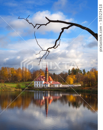 landscape with Palace by the water in autumn landscape with Palace by the water in autumn 58523418