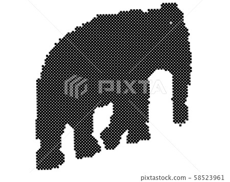 Halftone walking elephant Vector illustration Halftone walking elephant Vector illustration 58523961