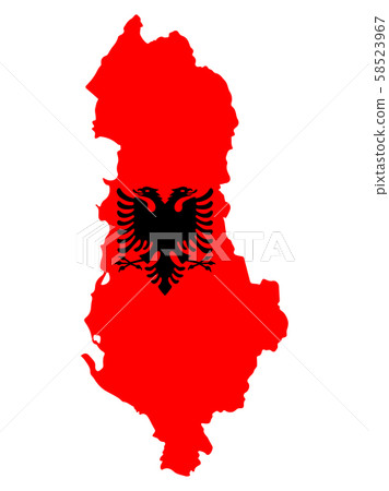 Albania Map Flag Vector illustration eps 10 58523967