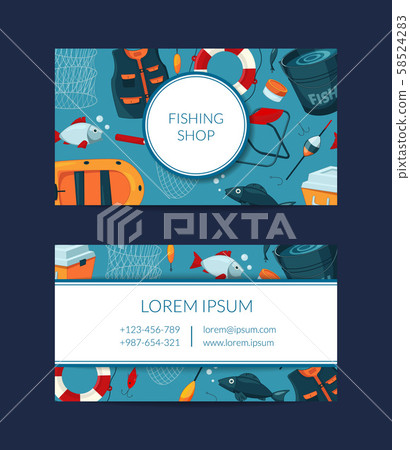 Vector card template for fishing equipment shop Vector card template for fishing equipment shop 58524283