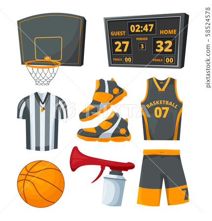 Different sport symbols of basketballs. Vector pictures set Different sport symbols of basketballs. Vector pictures set 58524578
