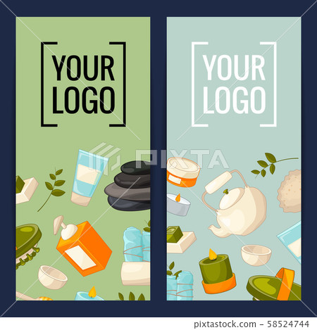 Vector vertical card or flyer illustration spa elements 58524744