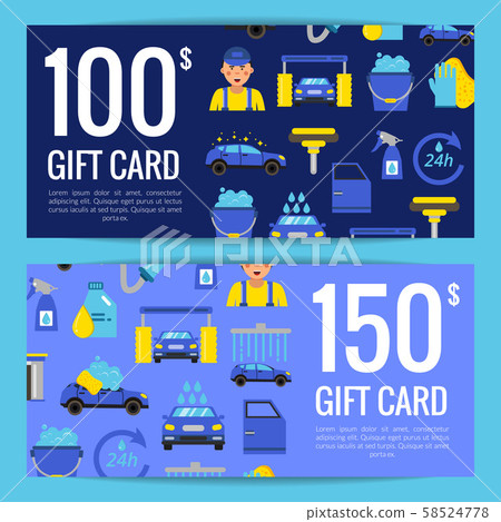 Vector Discount Or Gift Card Voucher Templates Stock Illustration 58524778 Pixta