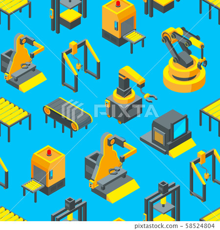 Vector isometric conveyor background or pattern illustration Vector isometric conveyor background or pattern illustration 58524804