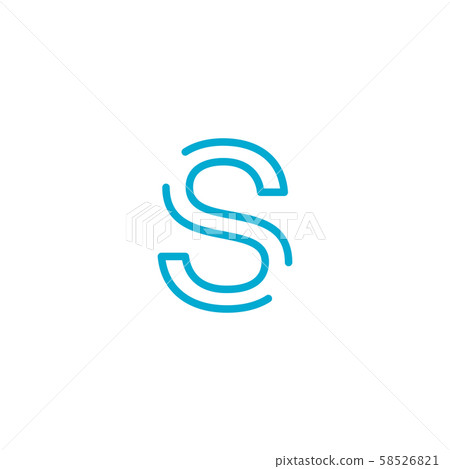 Linear Geometric Outline Alphabet Letter S Stock Illustration