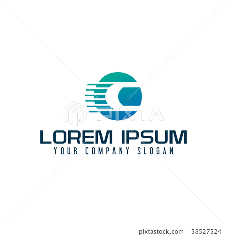 Letter C logo. speed fast design concept template - Stock Illustration ...