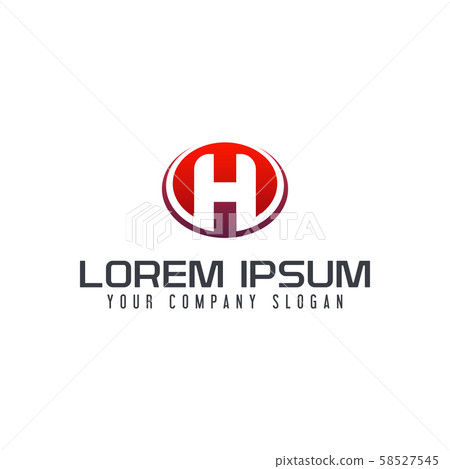 Letter H emblem logo design concept template 58527545