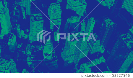 Aerial view of Manhattan with modern duotone gradient 58527546