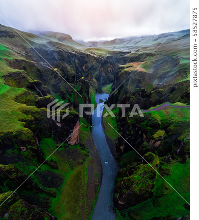 Unique landscape of Fjadrargljufur in Iceland. 58527875